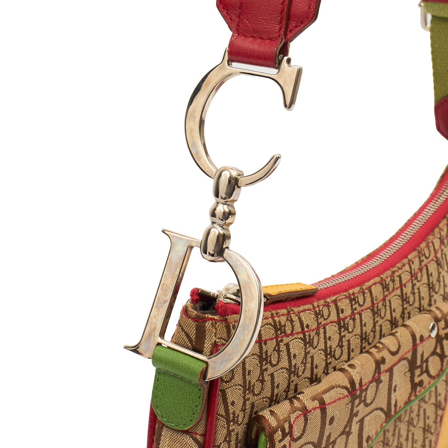 Christian Dior Cross Body Vintage Saddle in Brown, Canvas — Lifestyle View