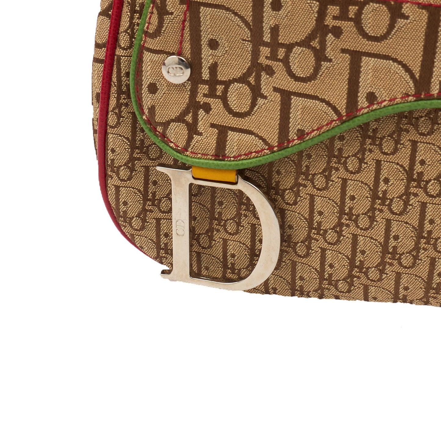 Christian Dior Cross Body Vintage Saddle in Brown, Canvas — Side View