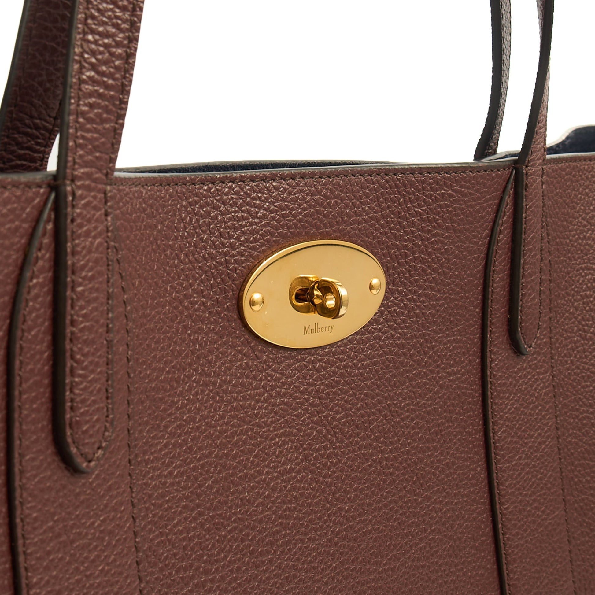 Mulberry Tote Bayswater Tote in Oxblood, Calfskin Leather — Detail View