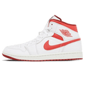 Air Jordan 1 Mid SE 'White Dune Red' — UK 3 | EU 35.5 | US 3.5 — Front View