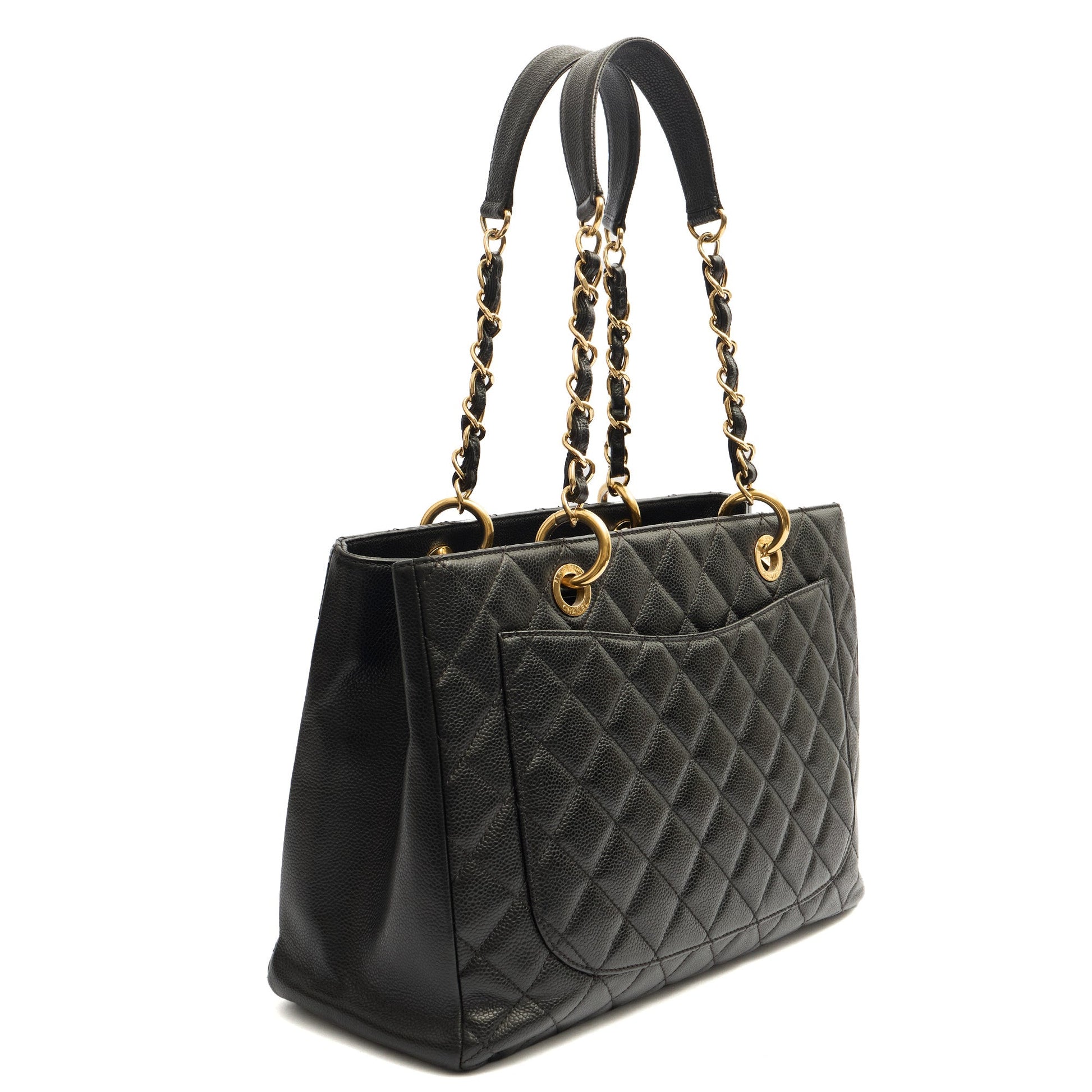 Chanel Tote Grand Shopping Tote in Black, Leather — Alternate View 11