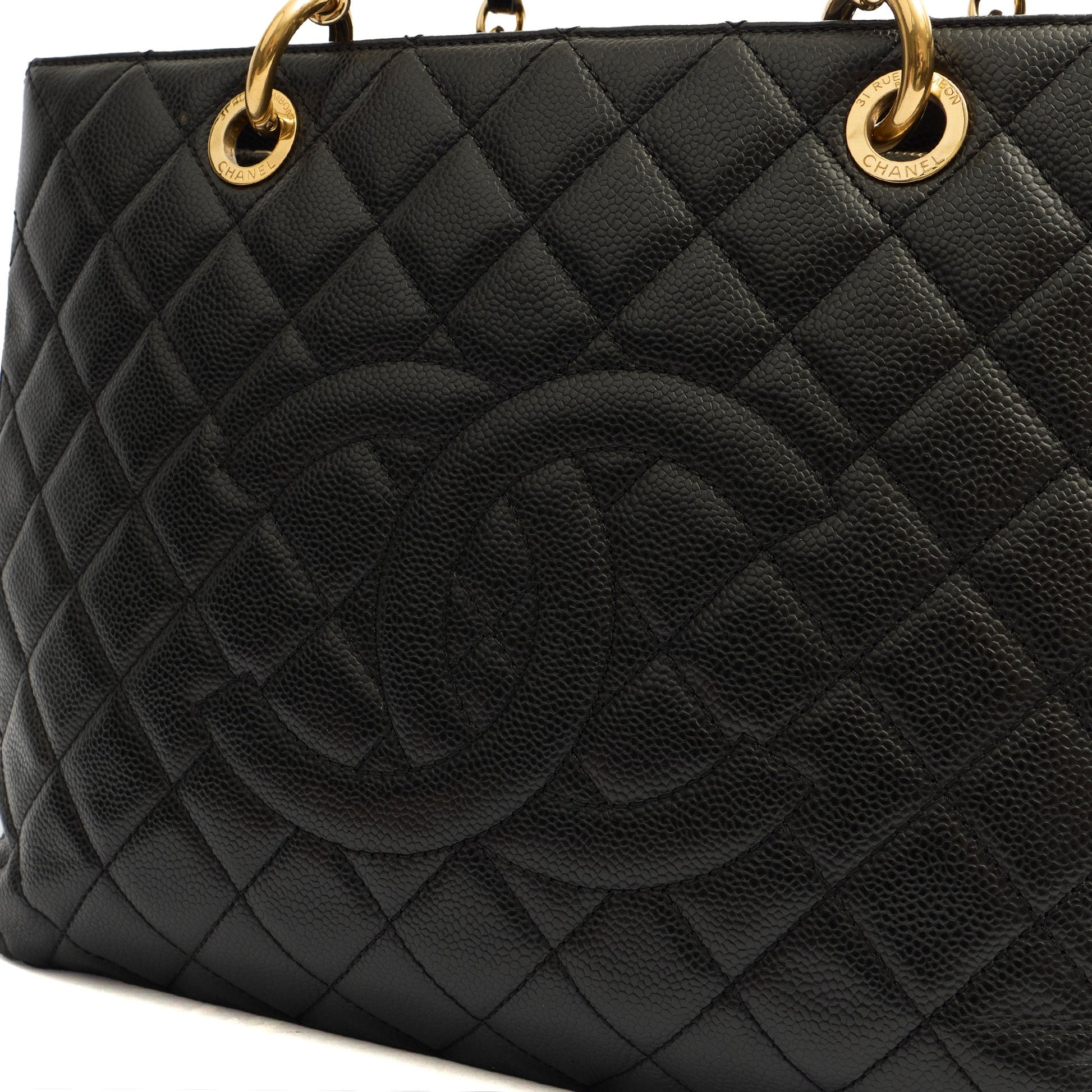Chanel Tote Grand Shopping Tote in Black, Leather — Alternate View 8