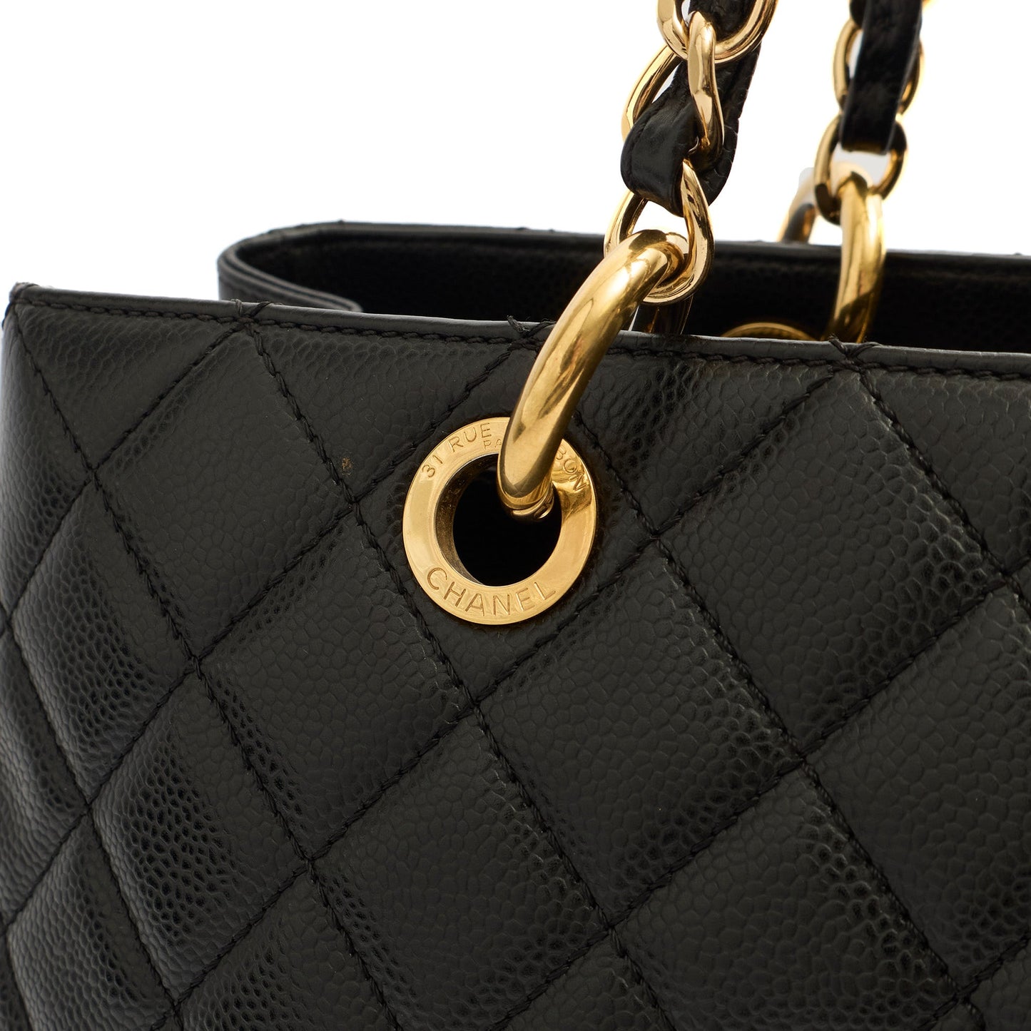 Chanel Tote Grand Shopping Tote in Black, Leather — Alternate View 15