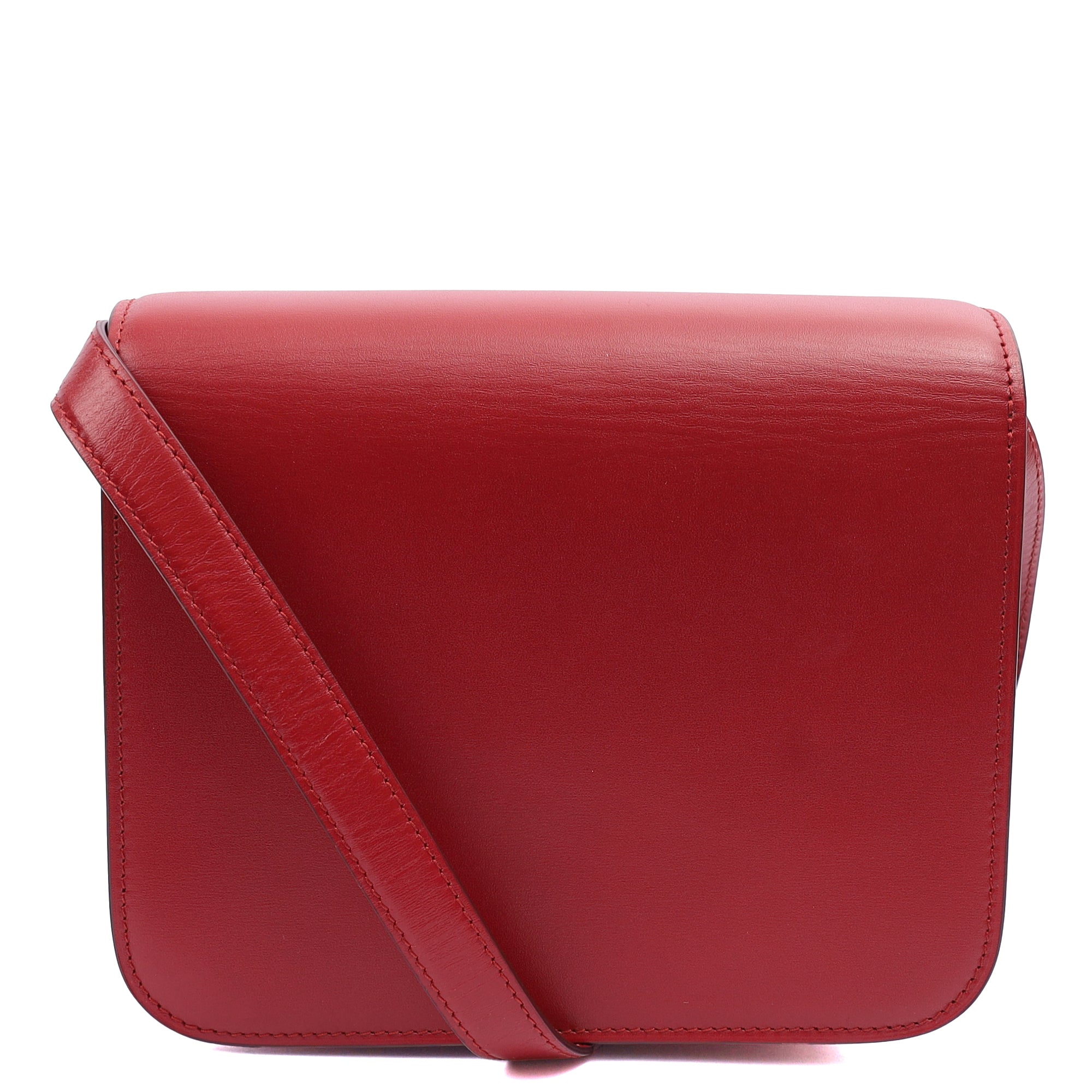 Celine Cross Body Box Bag - Medium in Red, Leather — Back View