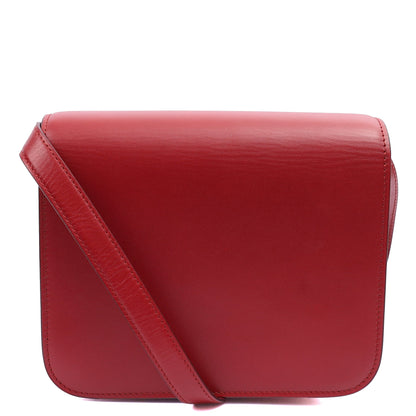 Celine Cross Body Box Bag - Medium in Red, Leather — Back View