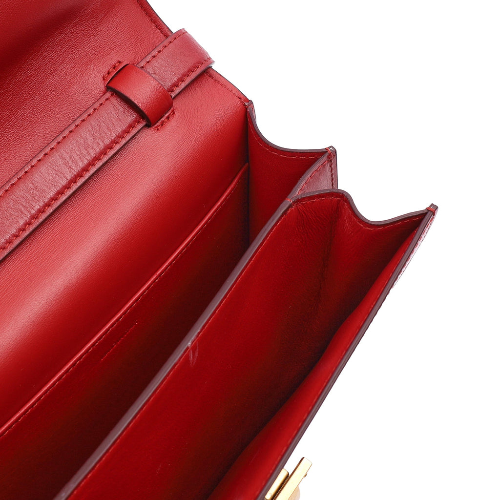 Celine Cross Body Box Bag - Medium in Red, Leather — Detail View