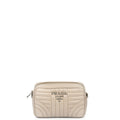 Prada Diagramme Wallet on Chain in Neutral, Leather — Front View