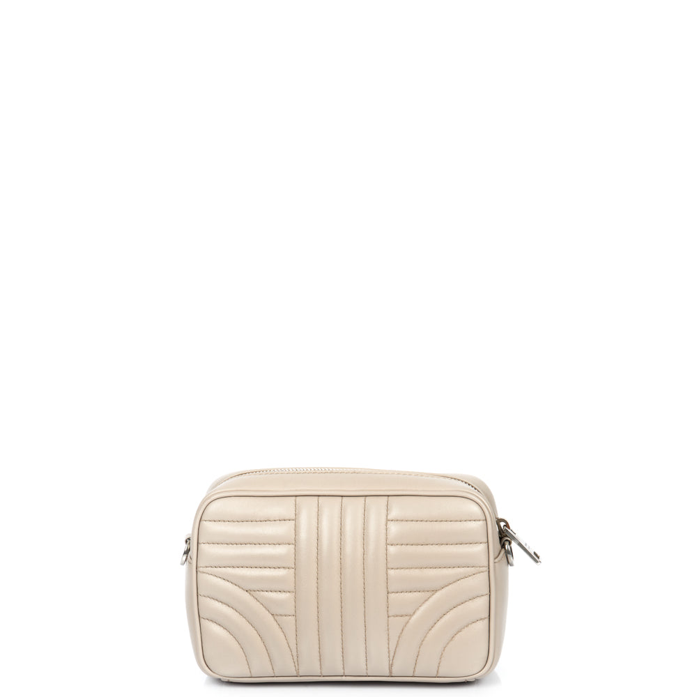 Prada Diagramme Wallet on Chain in Neutral, Leather — Top View