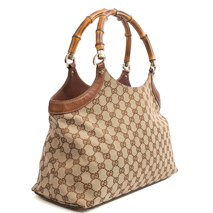 Gucci Tote Bamboo Shoulder in GG Supreme, GG Canvas — Alternate View 14