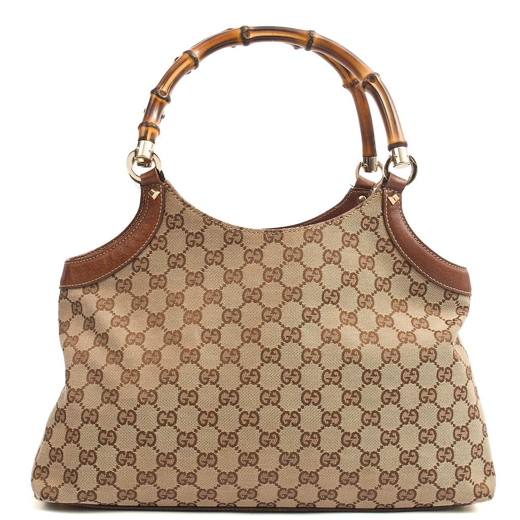 Gucci Tote Bamboo Shoulder in GG Supreme, GG Canvas — Alternate View 9