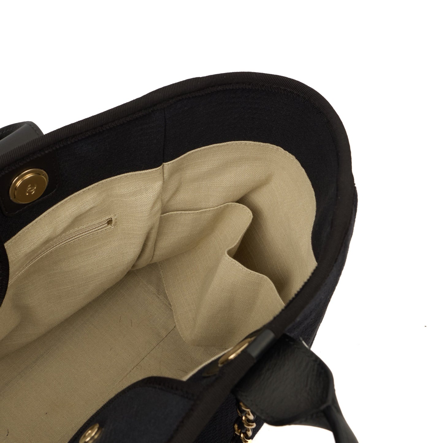 Chanel Tote Deauville Tote in Black, Canvas — Alternate View 10