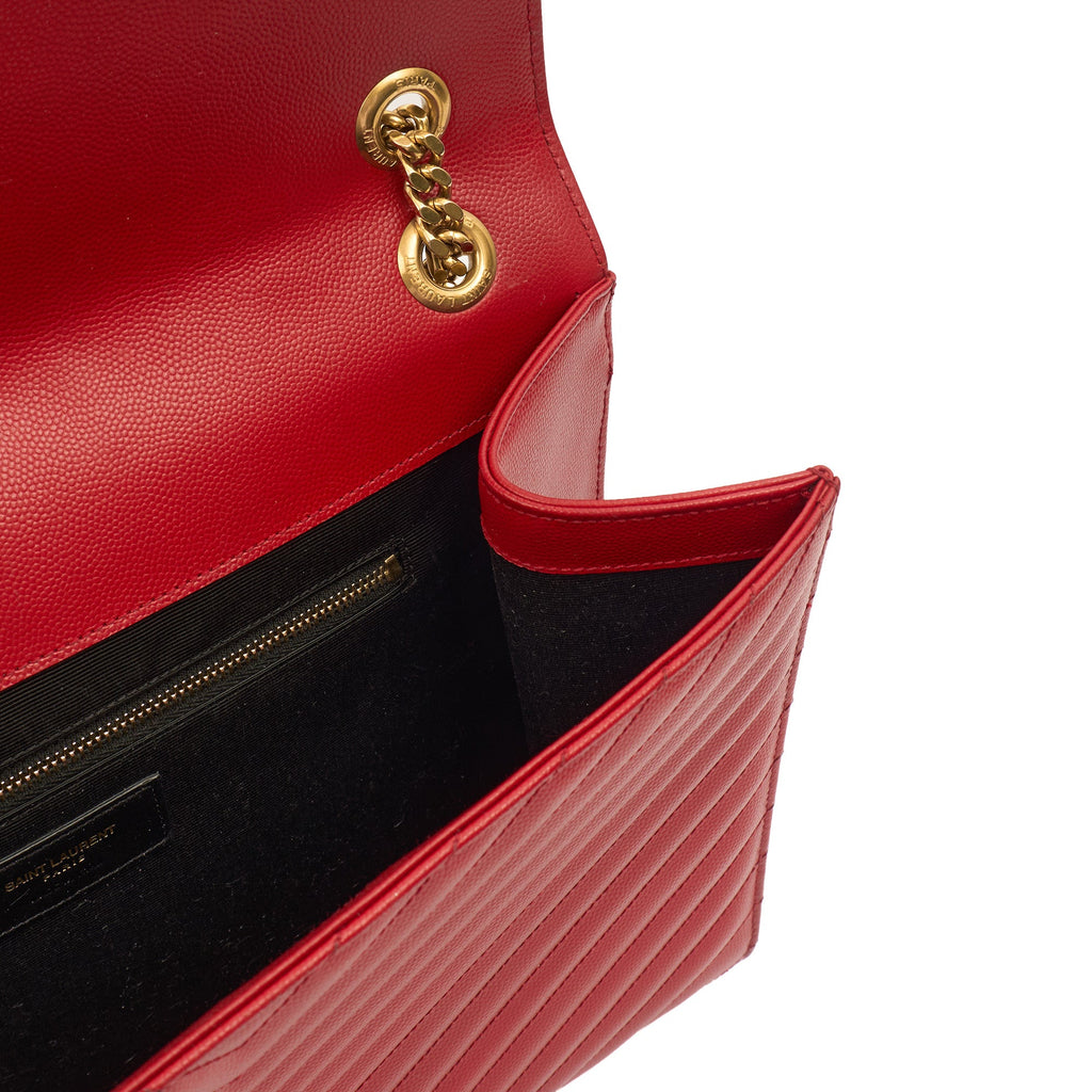 Saint Laurent Shoulder Bag Envelope - Large in Red, Leather — Alternate View 14