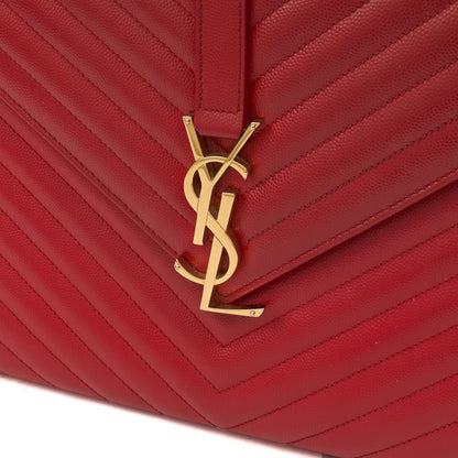 Saint Laurent Shoulder Bag Envelope - Large in Red, Leather — Alternate View 9
