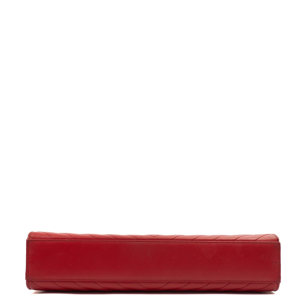 Saint Laurent Shoulder Bag Envelope - Large in Red, Leather — Detail View