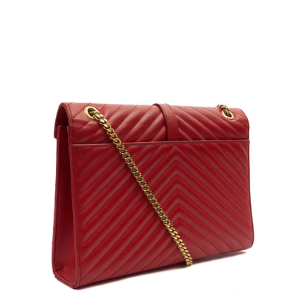 Saint Laurent Shoulder Bag Envelope - Large in Red, Leather — Alternate View 10
