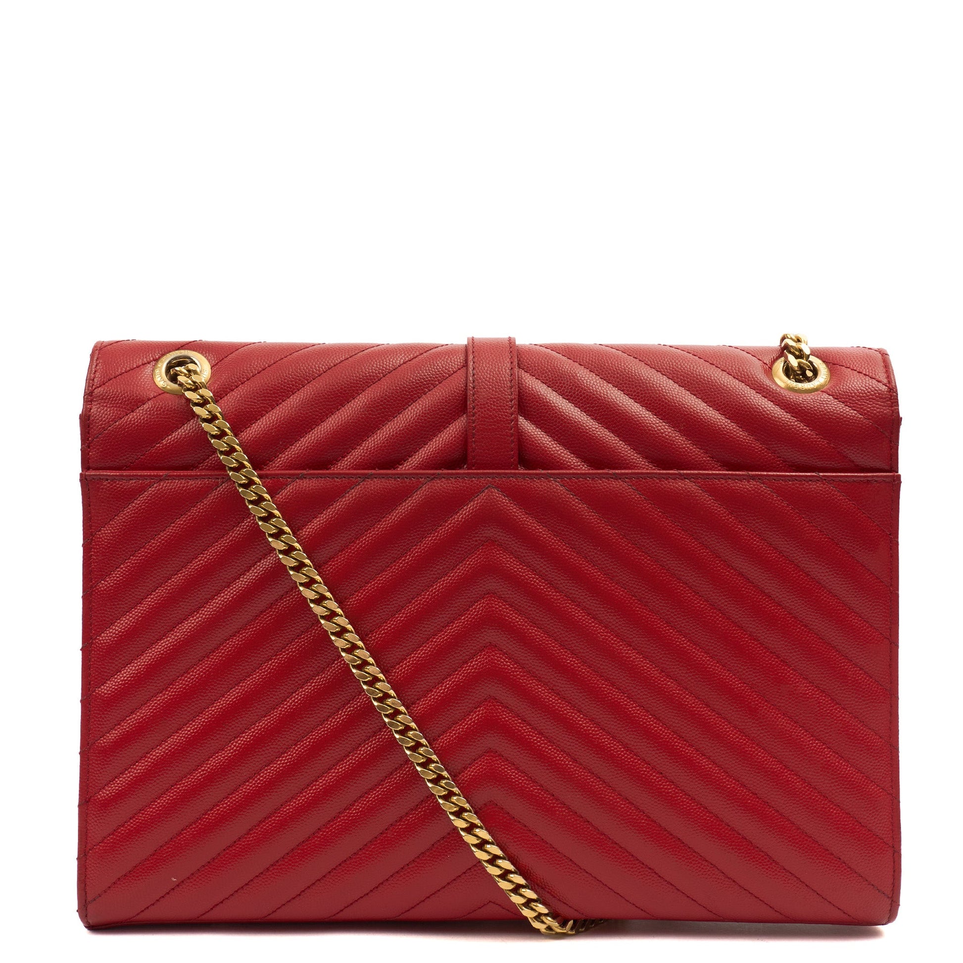 Saint Laurent Shoulder Bag Envelope - Large in Red, Leather — Alternate View 11