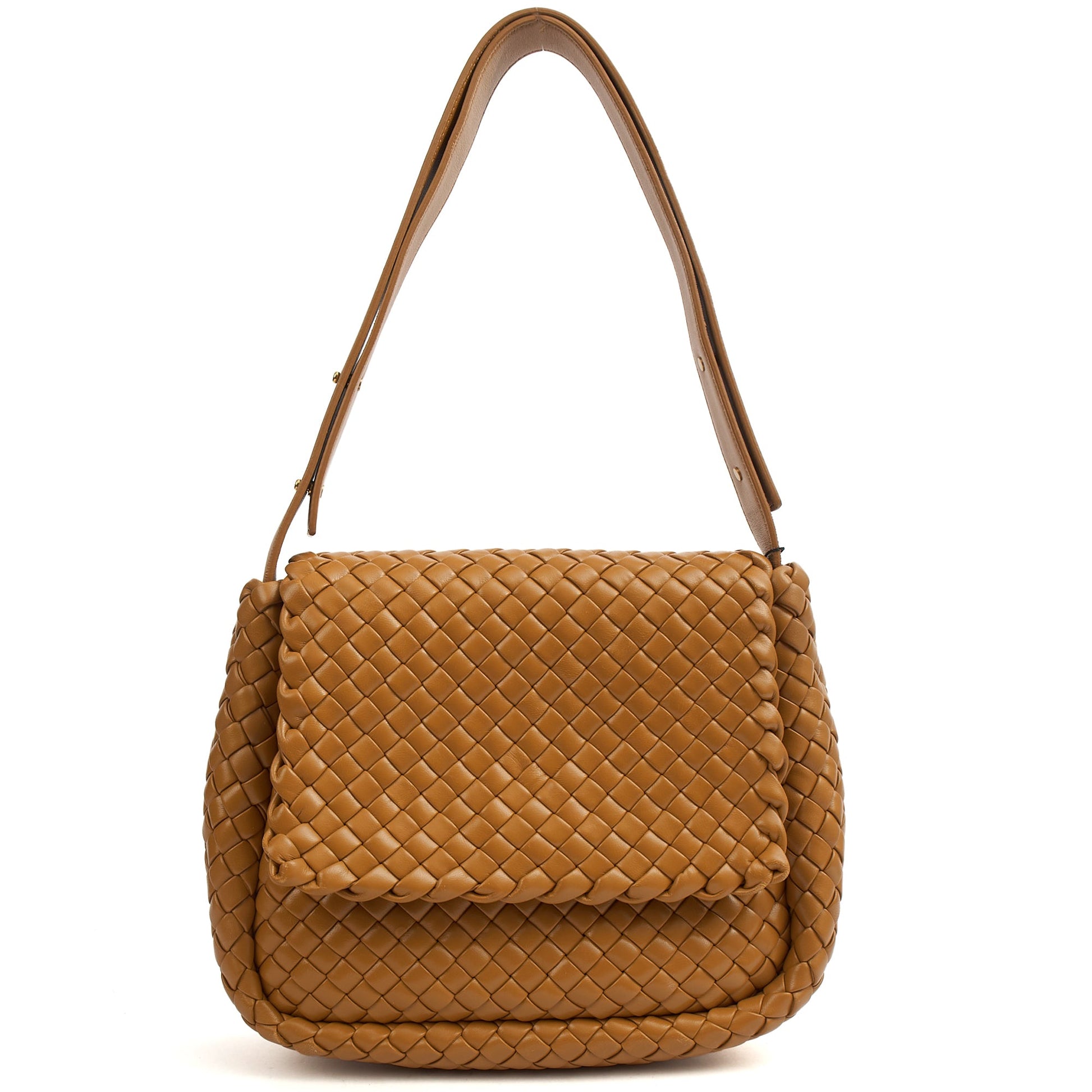 Bottega Veneta Shoulder Bag Cobble - Small in Brown, Leather — Front View