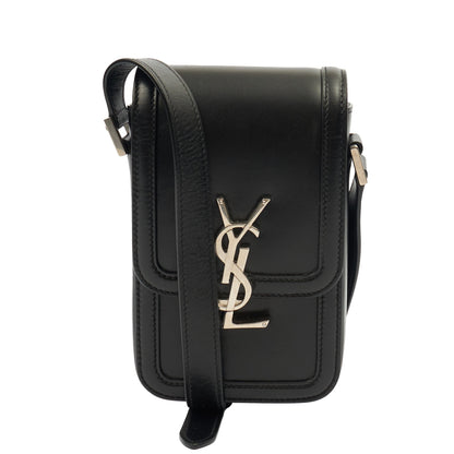 Saint Laurent Cross Body Victoire Crossbody in Black, Leather — Front View