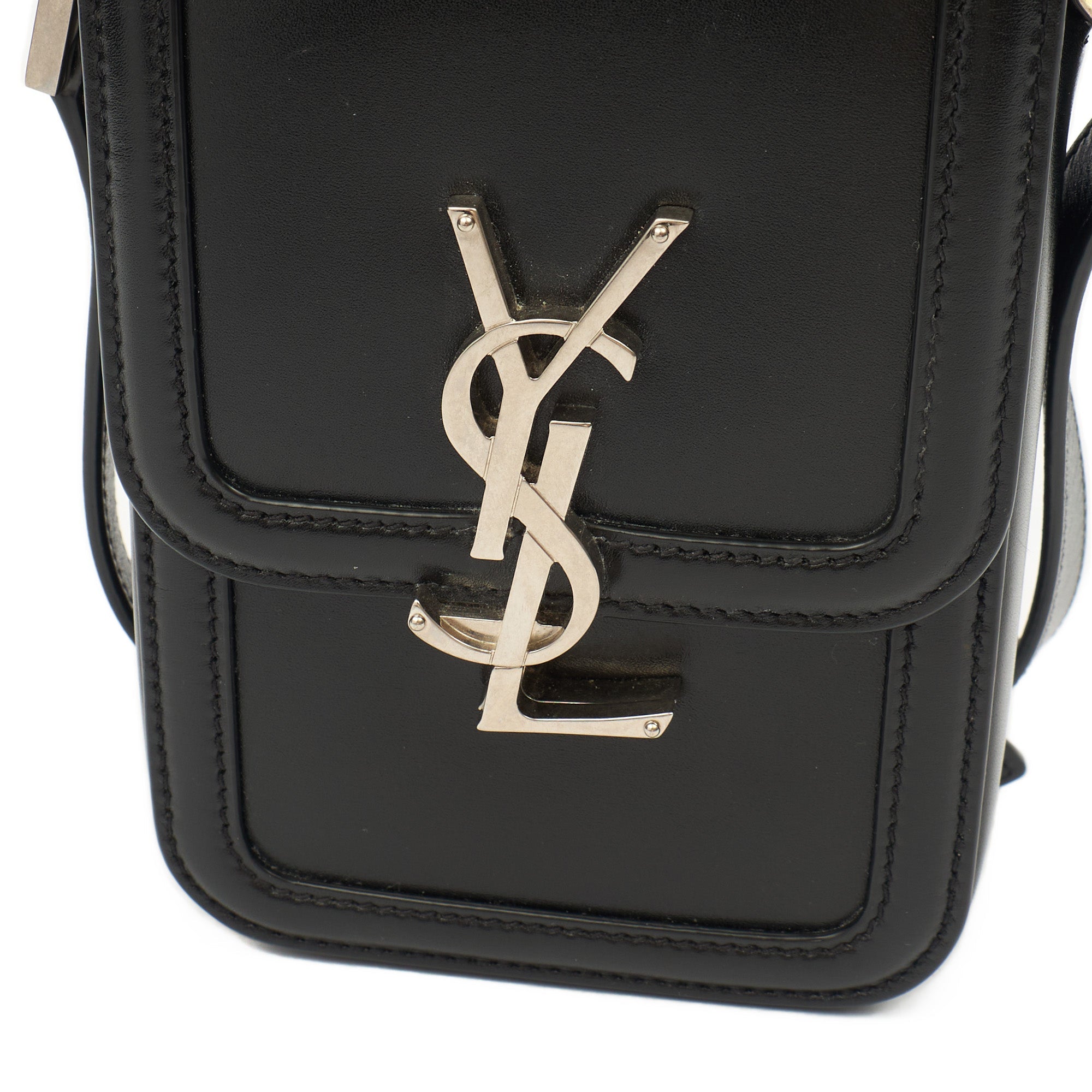 Saint Laurent Cross Body Victoire Crossbody in Black, Leather — Side View