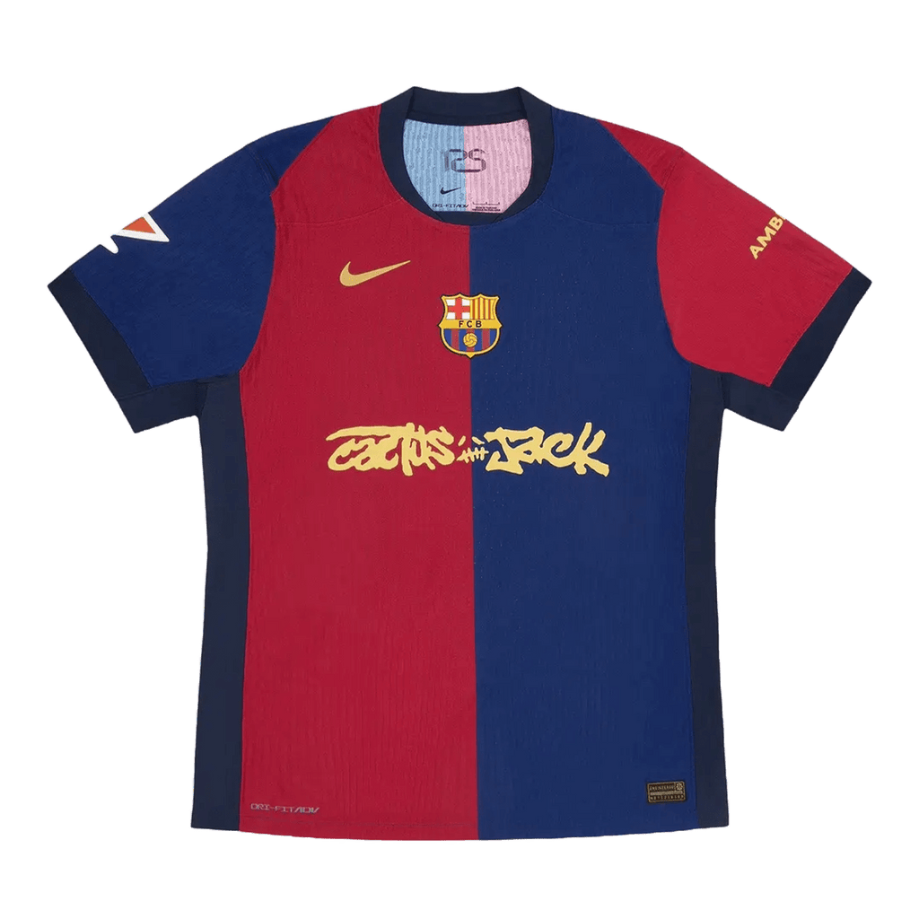 Nike FC Barcelona x Cactus Jack 2024/25 Match Home Jersey 'Red/Blue' — XXS — Front View