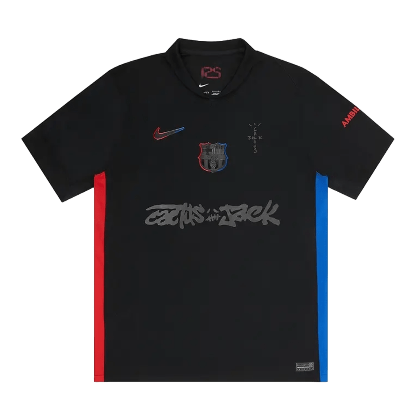 Nike FC Barcelona x Cactus Jack 2024/25 Match Away Jersey 'Black' — XXS — Front View
