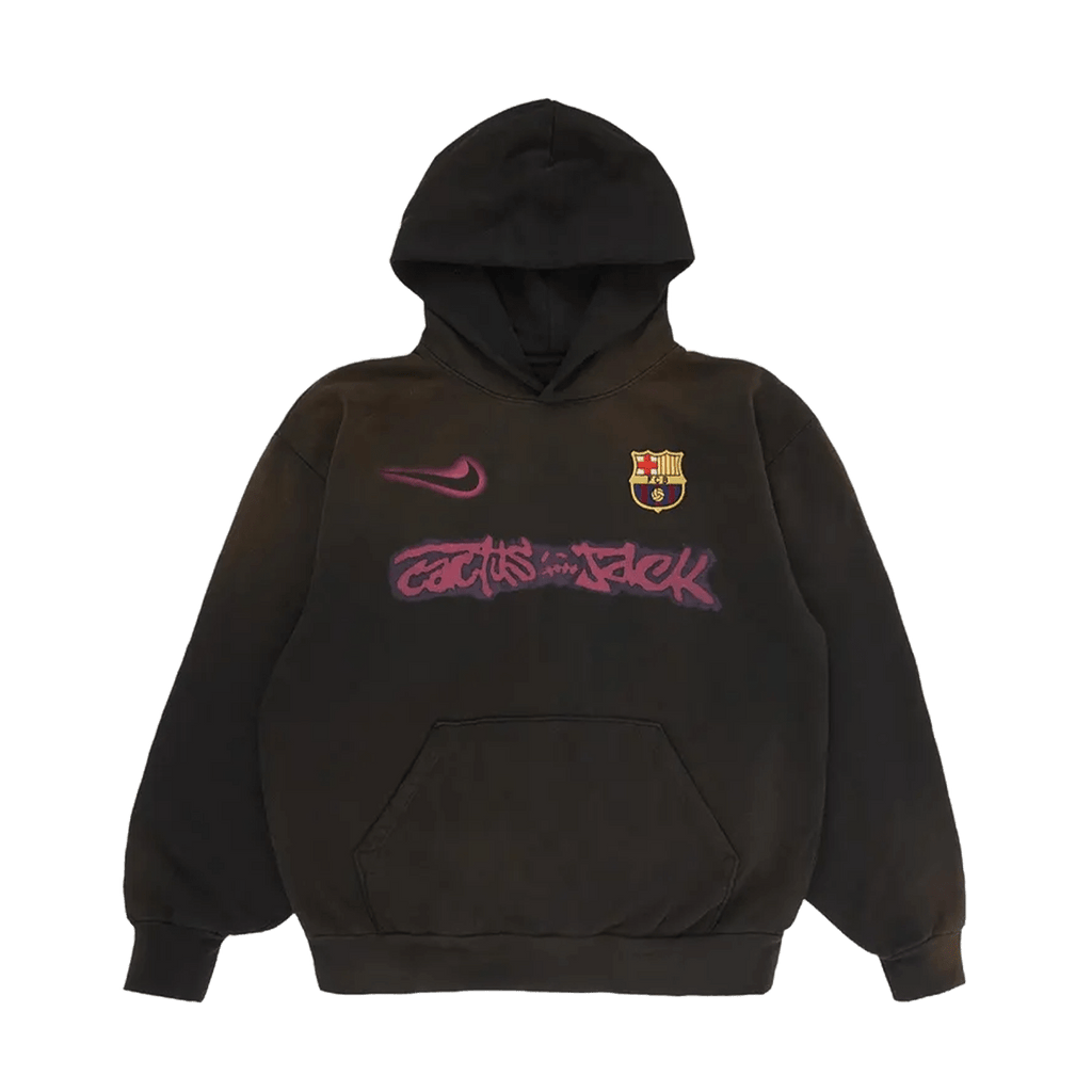 Nike FC Barcelona x Cactus Jack Spray Logo Hoodie 'Blue' — XXS — Front View