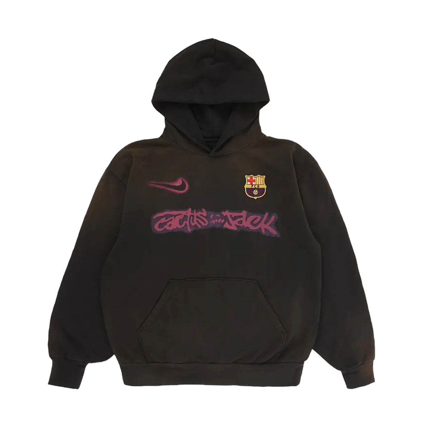 Nike FC Barcelona x Cactus Jack Spray Logo Hoodie 'Blue' — XXS — Front View