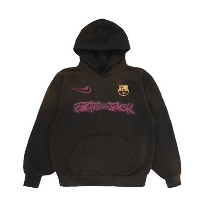 Nike FC Barcelona x Cactus Jack Spray Logo Hoodie 'Blue' — XXS — Front View