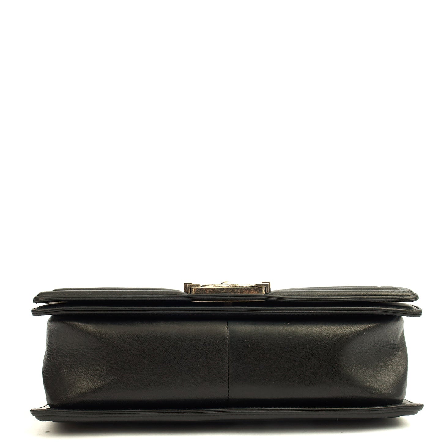 Chanel Shoulder Bag Boy - Medium in Black, Calfskin Leather — Detail View