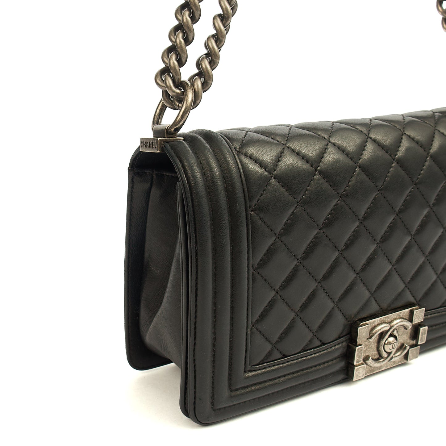 Chanel Shoulder Bag Boy - Medium in Black, Calfskin Leather — Alternate View 7
