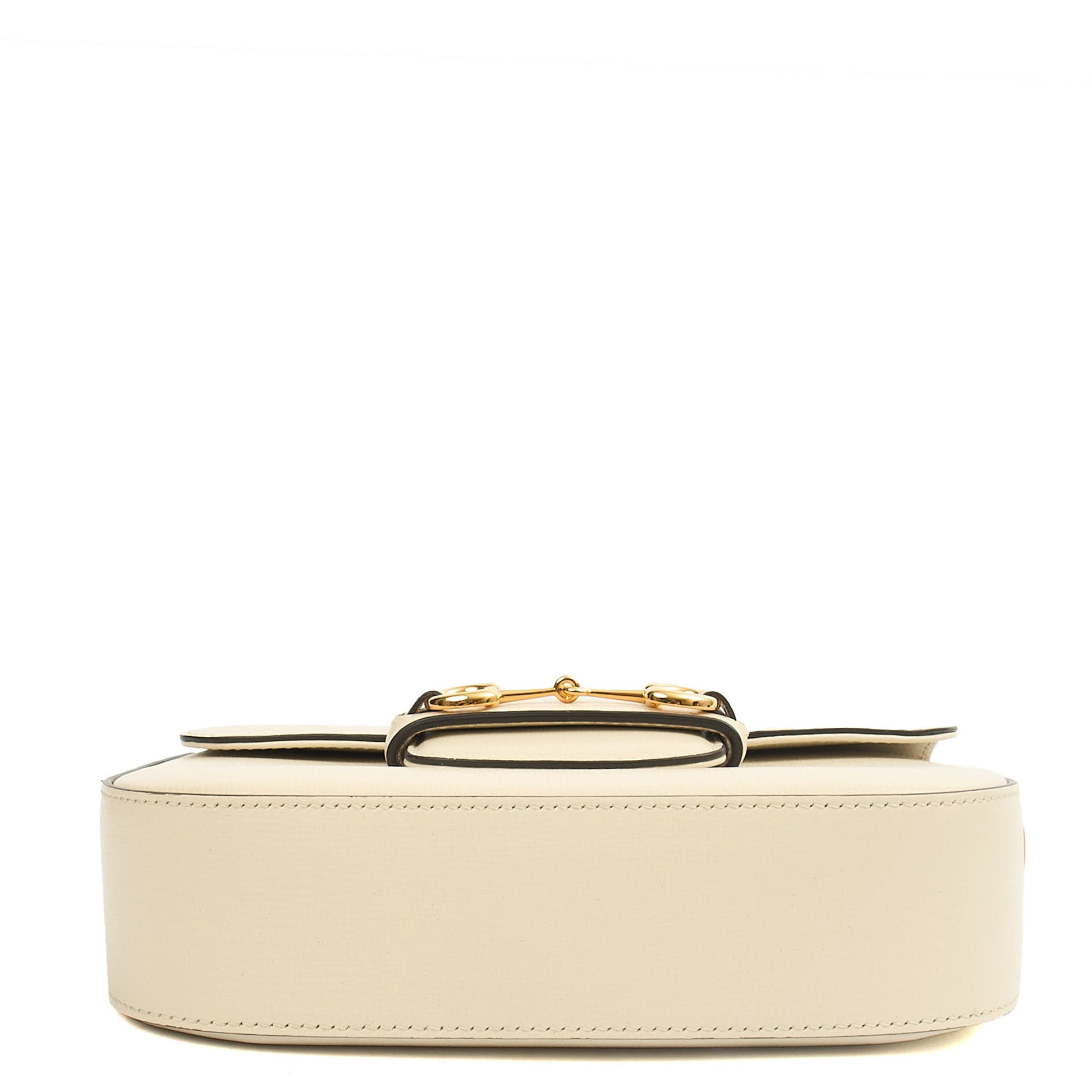Gucci Shoulder Bag 1955 Horsebit Shoulder Bag in White, Leather — Top View