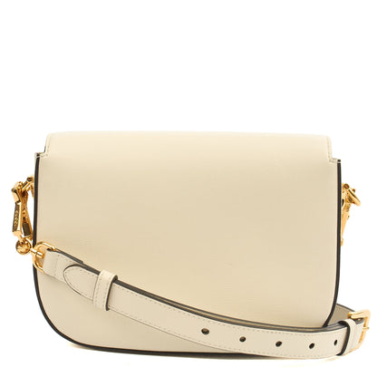 Gucci Shoulder Bag 1955 Horsebit Shoulder Bag in White, Leather — Back View