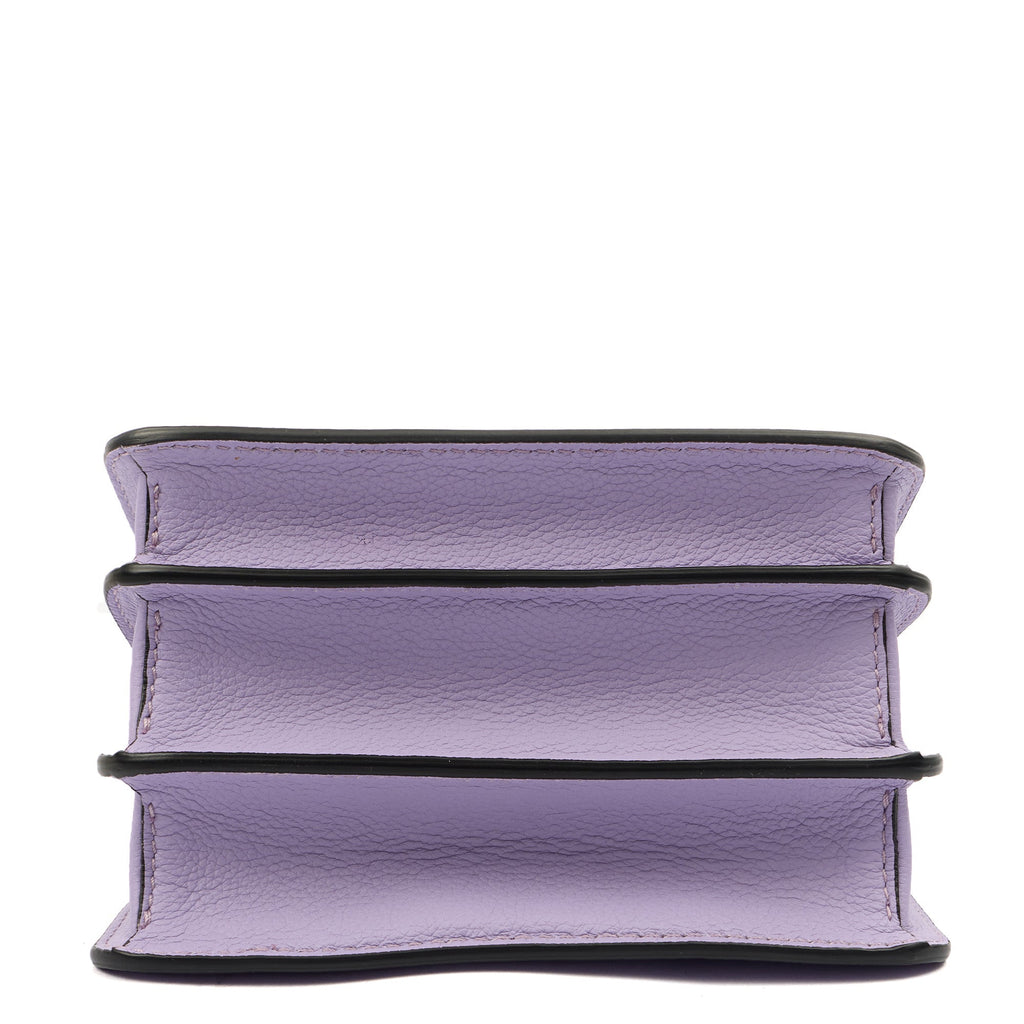 Versace Cross Body Shoulder Bag in Purple, Leather — Detail View