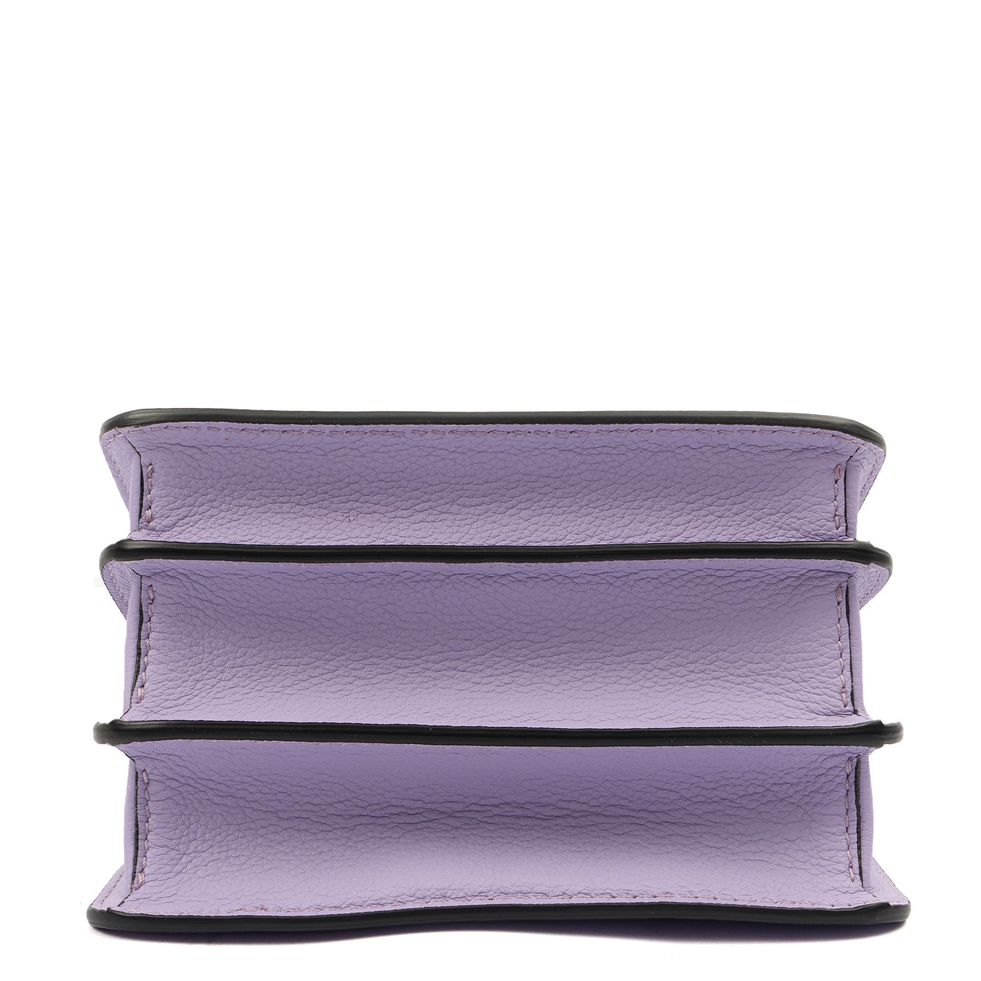 Versace Cross Body Shoulder Bag in Purple, Leather — Detail View