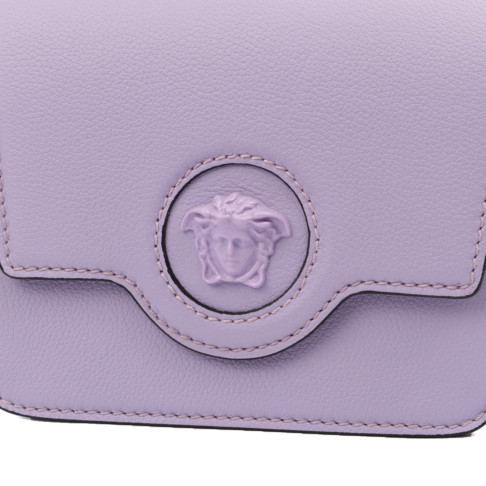 Versace Cross Body Shoulder Bag in Purple, Leather — Lifestyle View