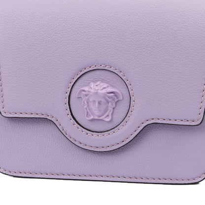 Versace Cross Body Shoulder Bag in Purple, Leather — Lifestyle View