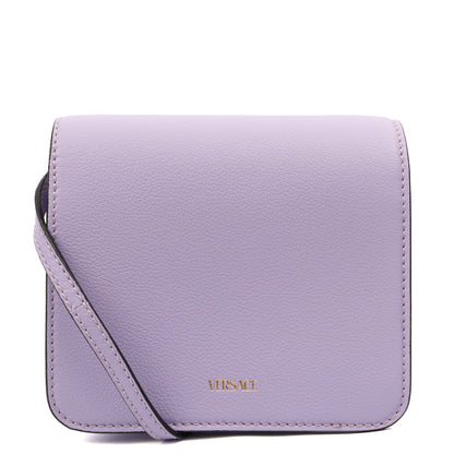 Versace Cross Body Shoulder Bag in Purple, Leather — Top View