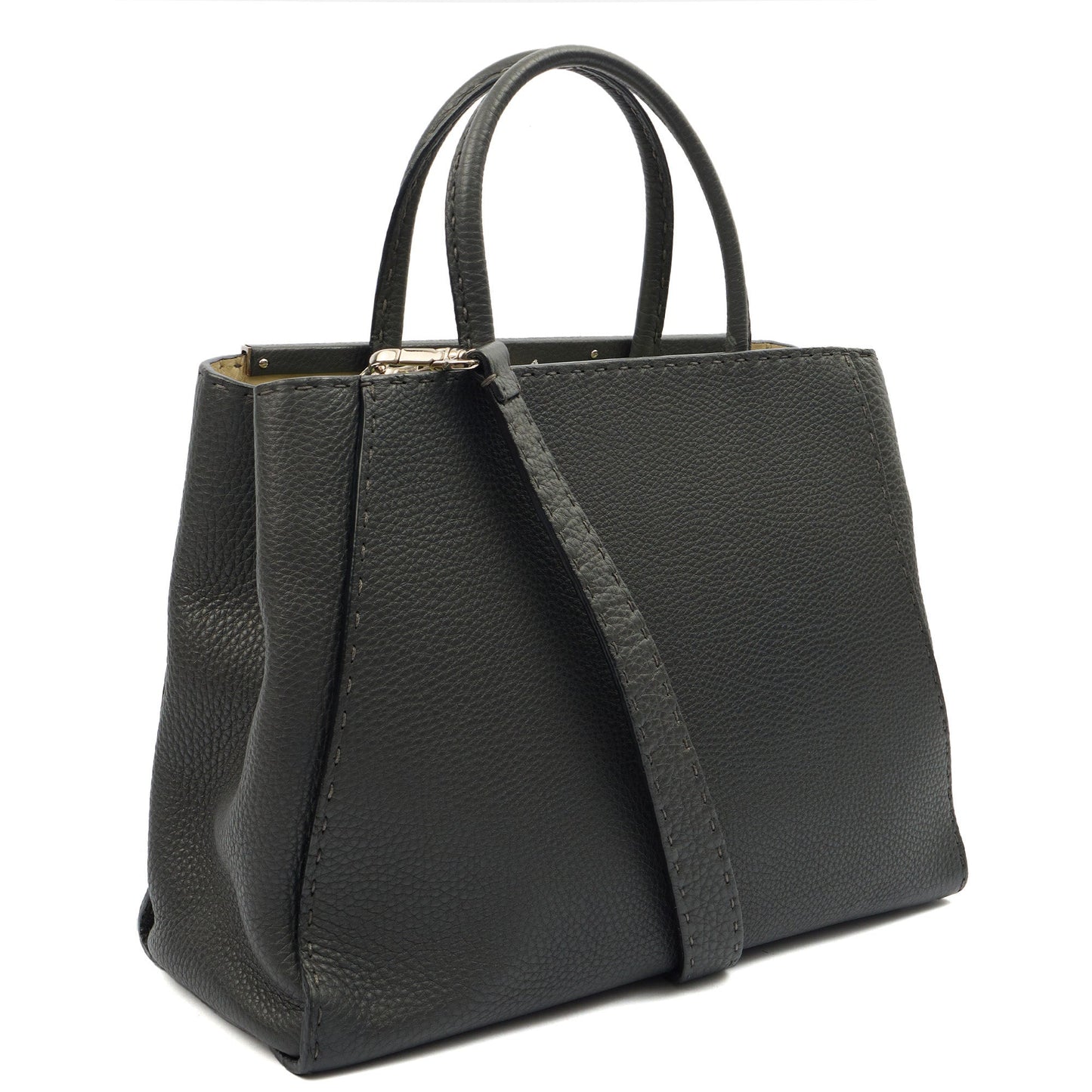 Fendi Tote Selleria Peekaboo in Grey, Leather — Alternate View 14