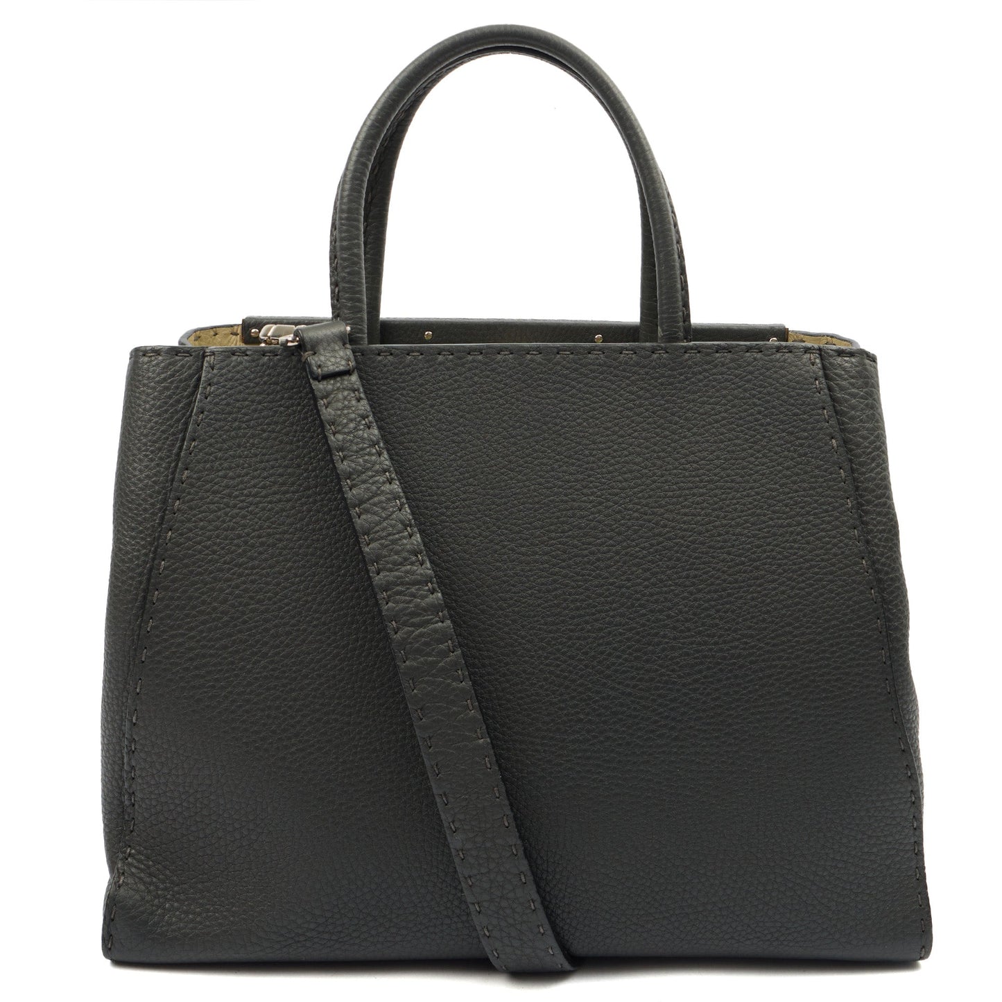 Fendi Tote Selleria Peekaboo in Grey, Leather — Alternate View 15