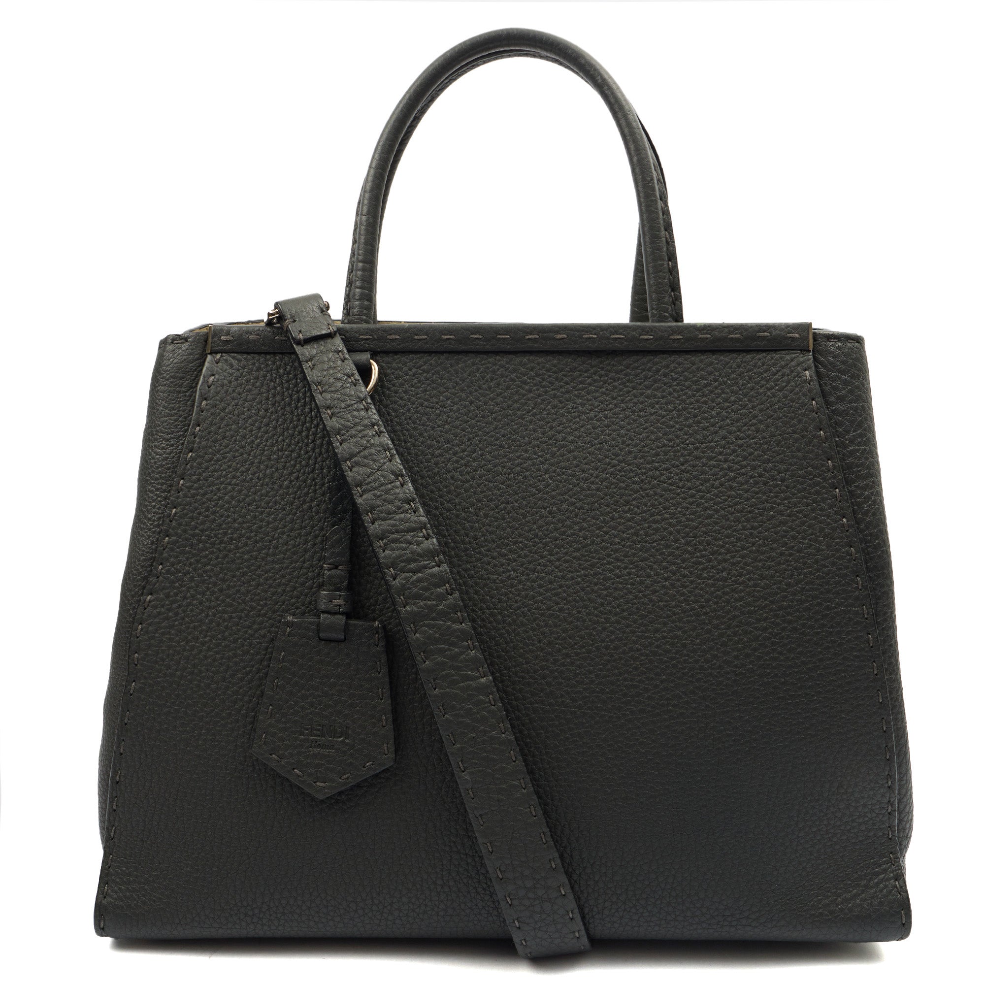 Fendi Tote Selleria Peekaboo in Grey, Leather — Alternate View 7