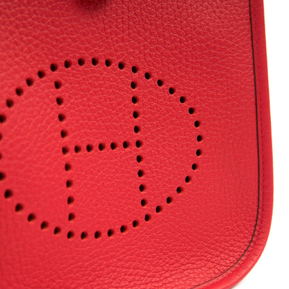 Hermes Cross Body Evelyne 16 in Rouge Radieux, Clemence Leather — Alternate View 8