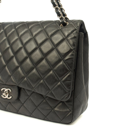 Chanel Shoulder Bag Classic Single Flap - Maxi in Black, Lambskin Leather — Alternate View 9