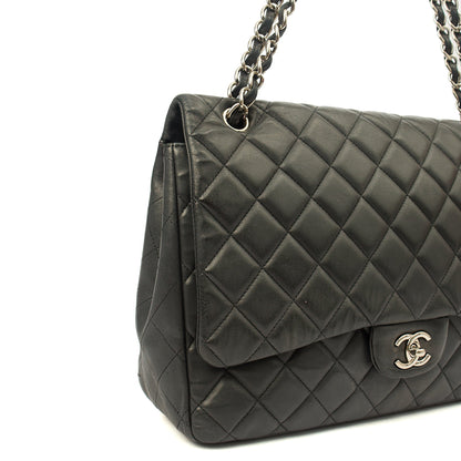 Chanel Shoulder Bag Classic Single Flap - Maxi in Black, Lambskin Leather — Alternate View 7