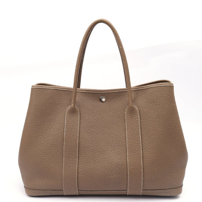 Hermes Garden Party 36 in Etoupe, Negonda Leather — Front View