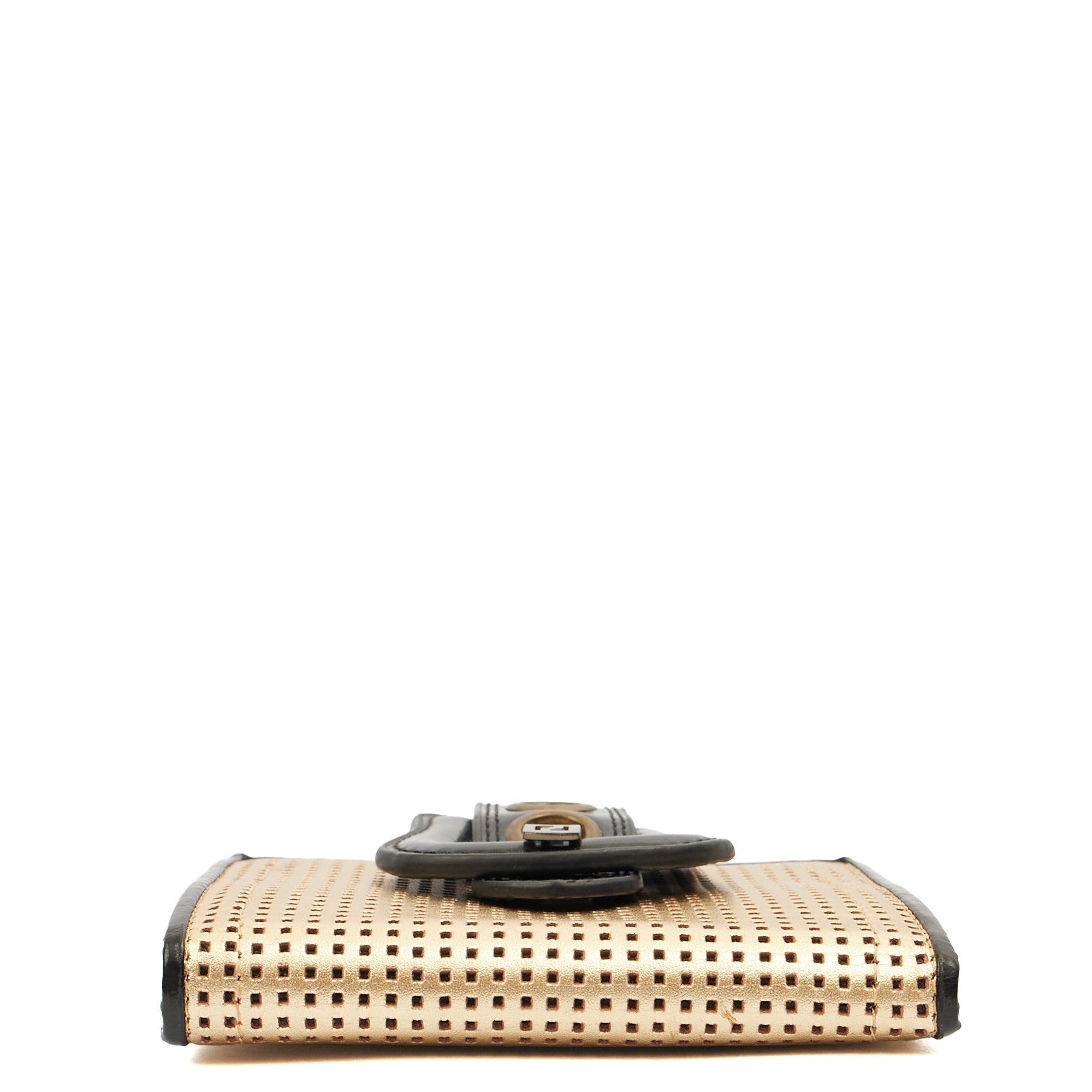 Fendi Wallet B Bag in Metallic, Leather — Top View