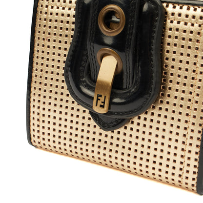 Fendi Wallet B Bag in Metallic, Leather — Detail View