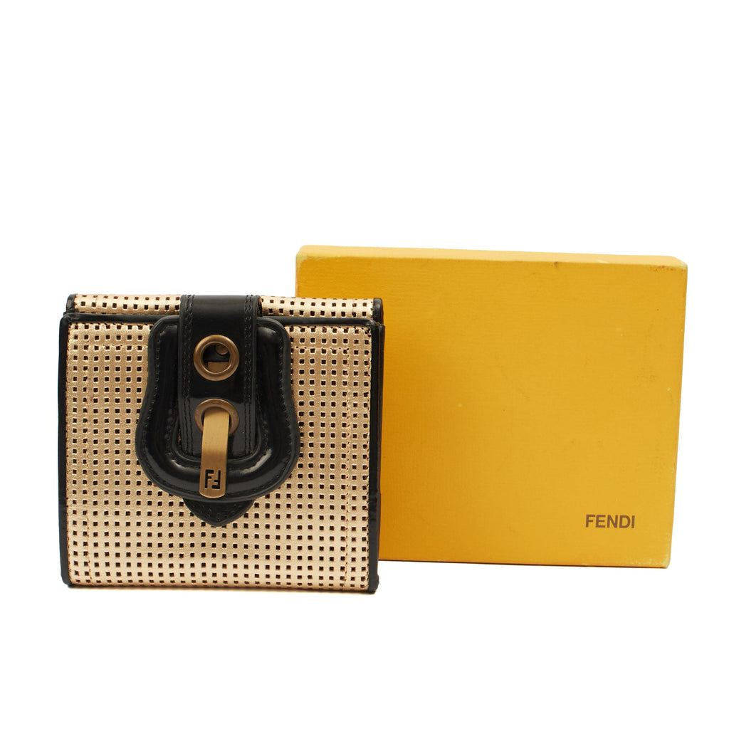 Fendi Wallet B Bag in Metallic, Leather — Alternate View 13