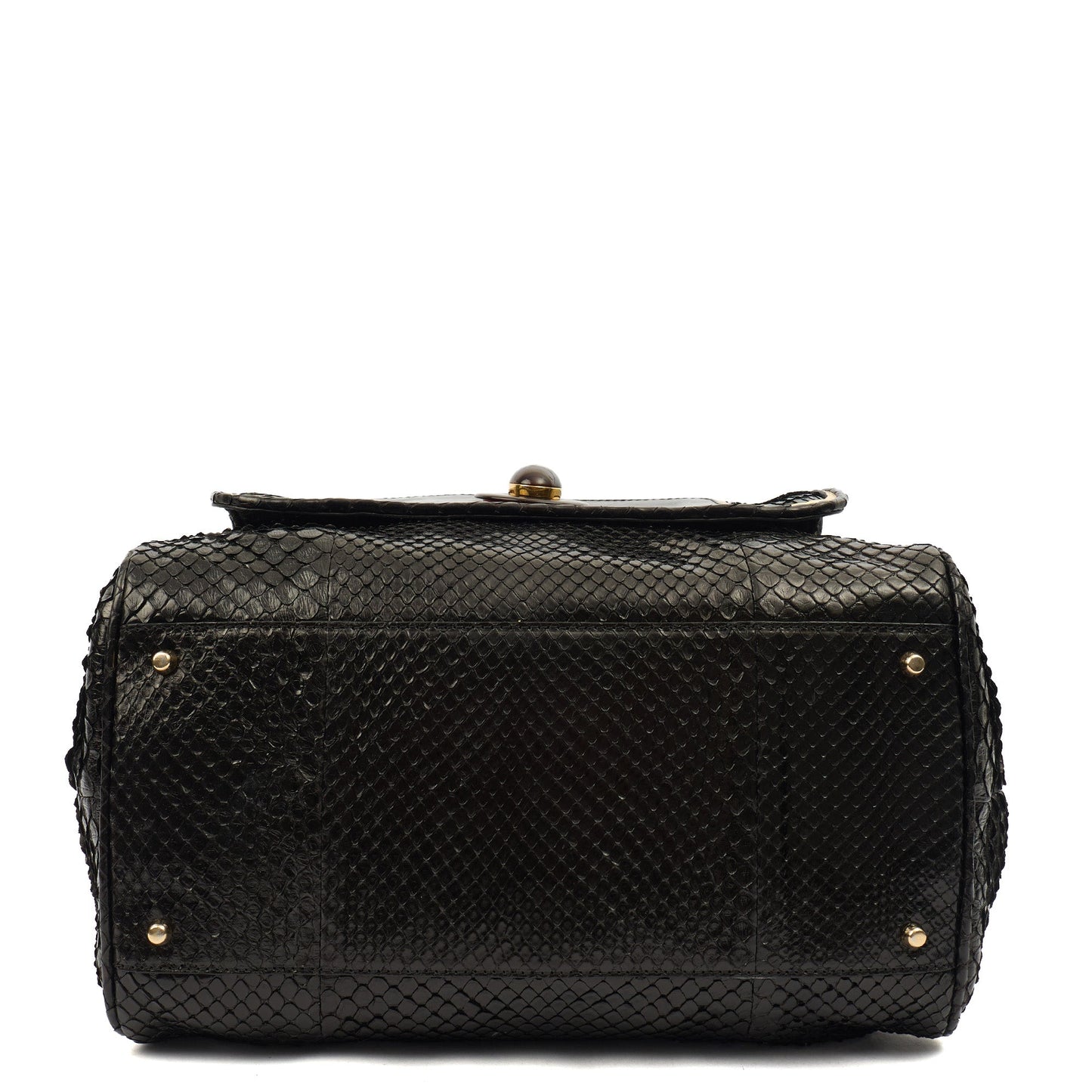 Anya Hindmarch Shoulder Bag Shoulder Bag in Black, Exotic Effect Leather — Detail View