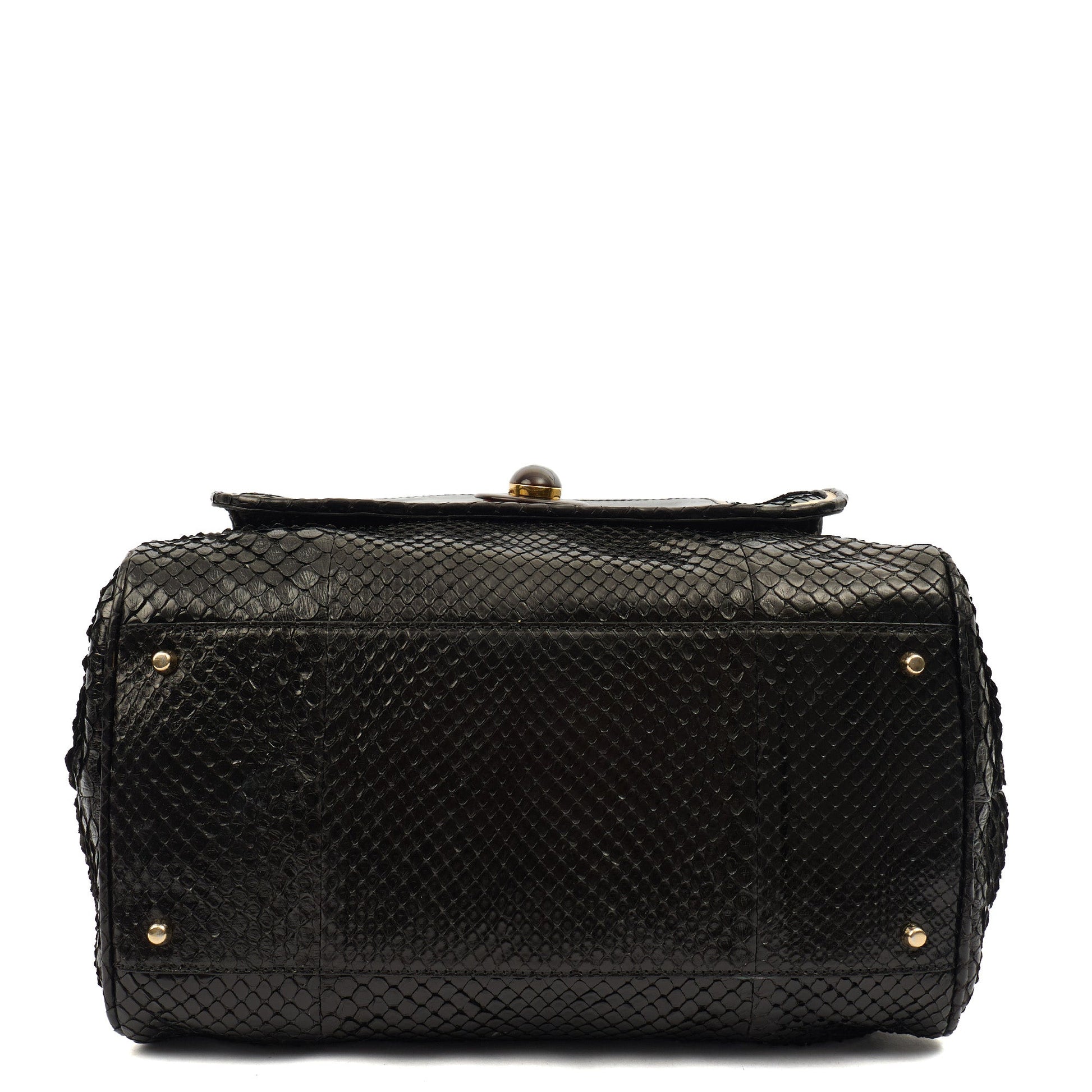 Anya Hindmarch Shoulder Bag Shoulder Bag in Black, Exotic Effect Leather — Detail View