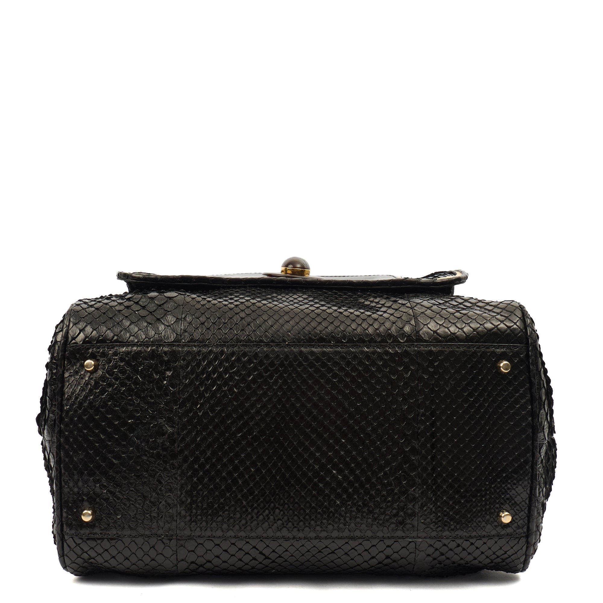 Anya Hindmarch Shoulder Bag Shoulder Bag in Black, Exotic Effect Leather — Detail View